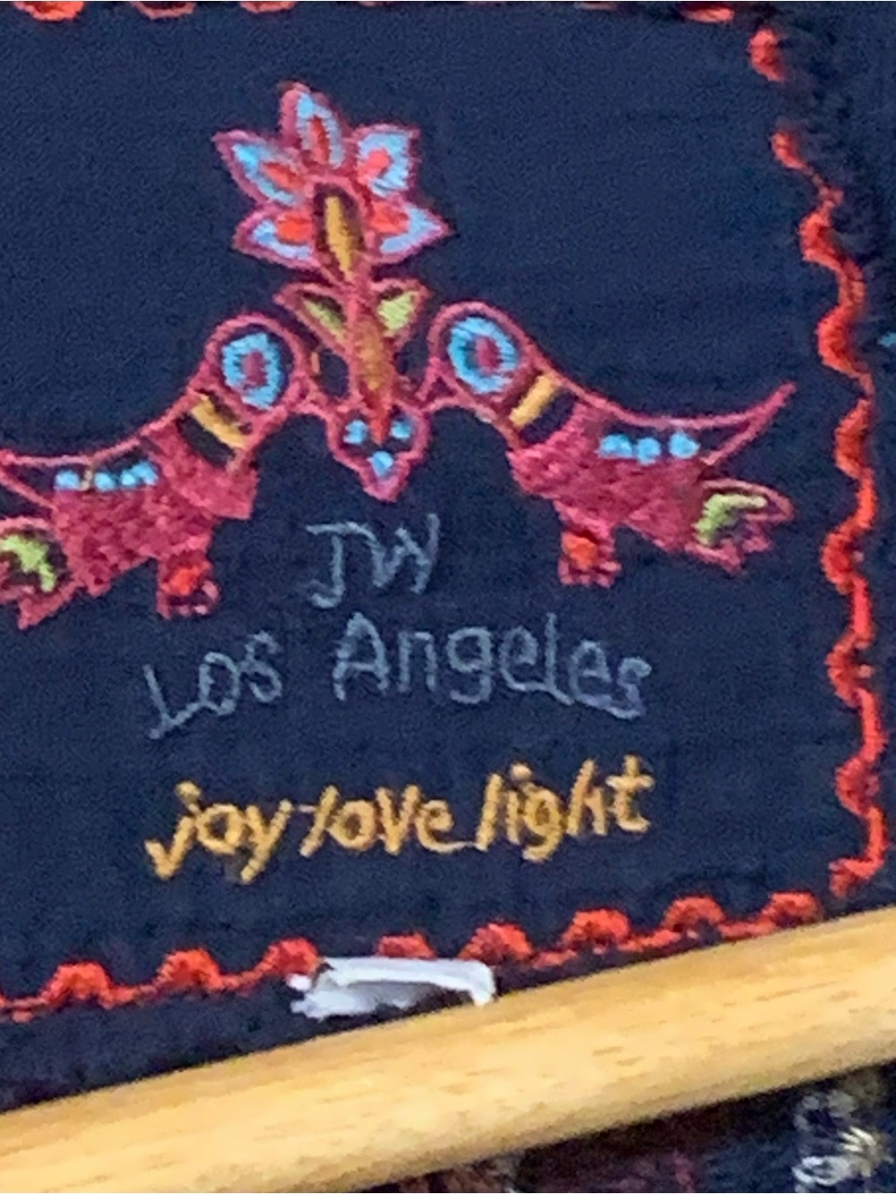Johnny Was Open Cardigan L Embroidered Blue Boho Festival Aztec Southwest 3/4 - Picture 4 of 12
